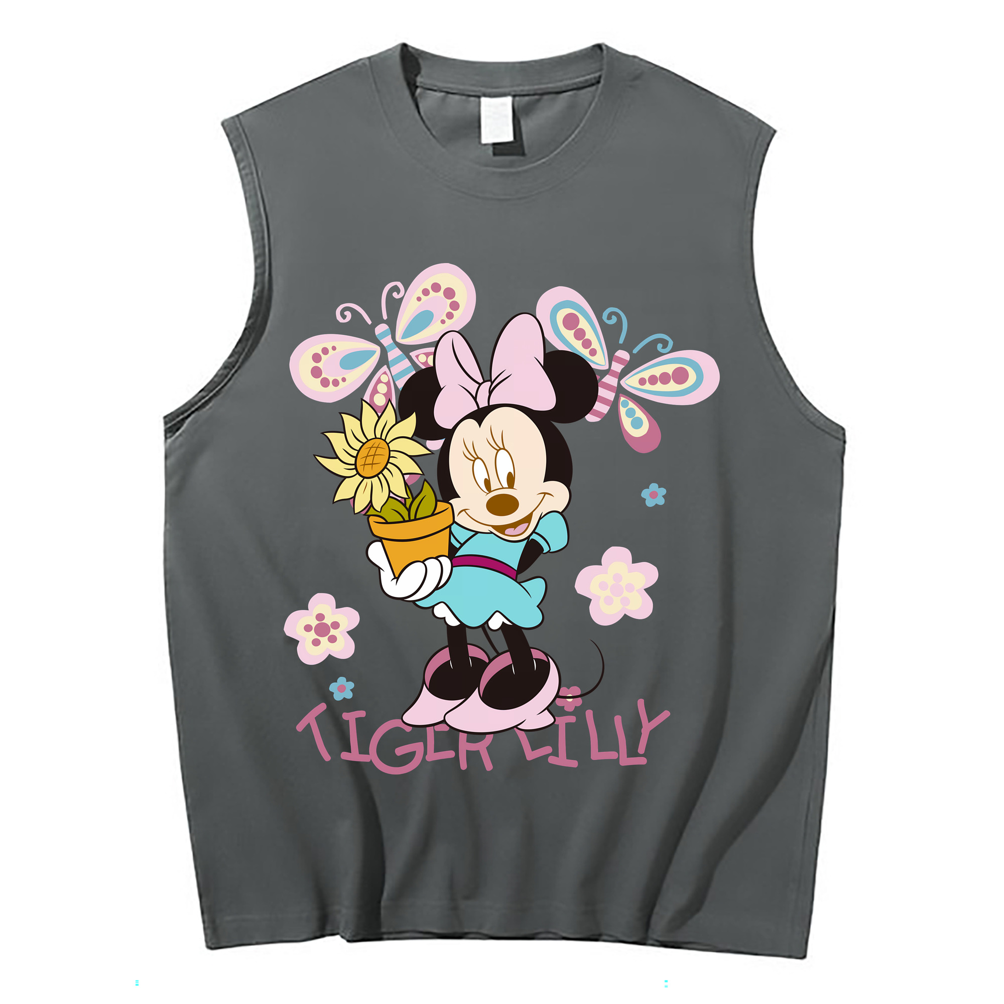 （画像用） ミッキーマウス Mickey Mouse コットン100％タンクトップ（フロントプリント）
